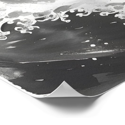 Izanami und Izanagi Schwarz-Weiß-Speere Poster (Ecke)