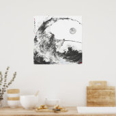 Izanami und Izanagi Schwarz-Weiß-Speere Poster (Küche)