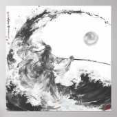 Izanami und Izanagi Schwarz-Weiß-Speere Poster (Vorne)