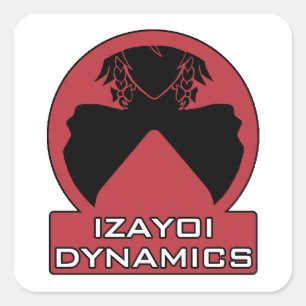 Izayoi Dynamik-Logo mit Text Quadratischer Aufkleber