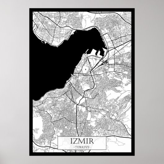 İzmir Türkei Karte Poster (Vorne)