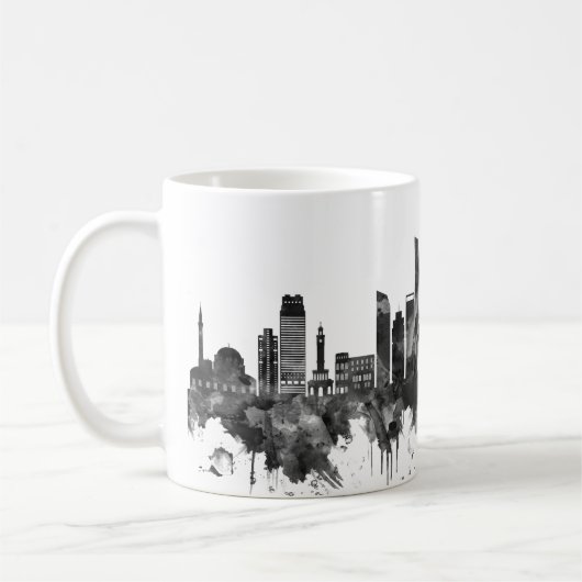 Izmir Turkey Skyline BW Kaffeetasse (Links)