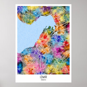 İzmir Türkiye City Map Poster
