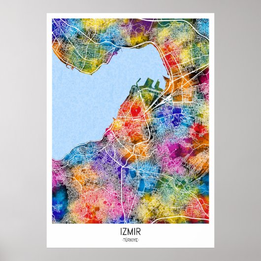 İzmir Türkiye City Map Poster (Vorne)