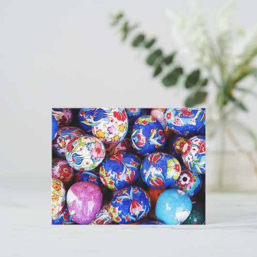 Iznik Design Keramik Eggs Postkarte (Stehend Vorderseite)