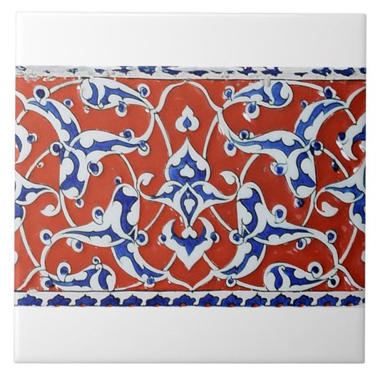 Iznik-Fliese in roter Farbe Fliese (Vorderseite)