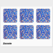 Iznik-Fliese Quadratischer Aufkleber (Blatt)