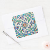 Iznik-Fliese Quadratischer Aufkleber (Umschlag)