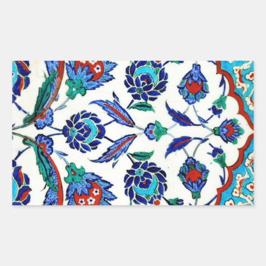 Iznik-Fliese Rechteckiger Aufkleber (Vorderseite)