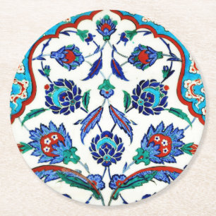 Iznik-Fliese Runder Pappuntersetzer