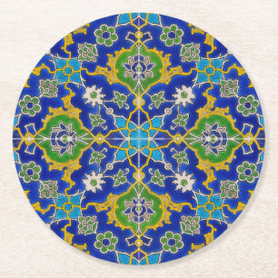 Iznik-Fliese Runder Pappuntersetzer