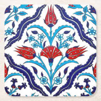 Iznik-Fliesen Rechteckiger Pappuntersetzer