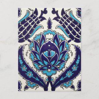 Iznik Floral Ethnic Tribal Türkische Mosaik-Töpfer Postkarte