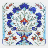 Iznik-Keramik-Aufkleber Quadratischer Aufkleber (Vorderseite)