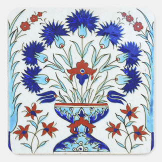 Iznik-Keramik-Aufkleber Quadratischer Aufkleber