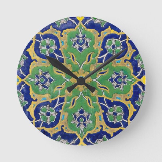 iznik-Keramiken Runde Wanduhr (Vorderseite)