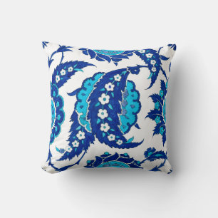 Iznik Osmanisch Floral Blau Türkis Paisley Kissen