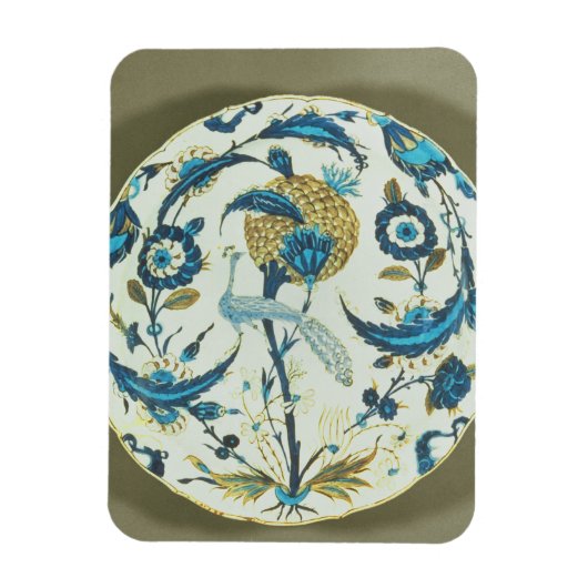 Iznik-Schale mit einem Pfau unter fl Magnet (Vertikal)