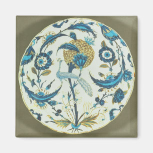Iznik-Schale mit einem Pfau unter fl Magnet