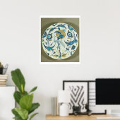 Iznik-Schale mit einem Pfau unter fl Poster (Heimbüro)