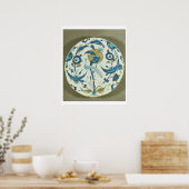 Iznik-Schale mit einem Pfau unter fl Poster (Küche)
