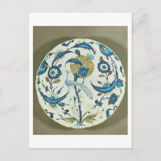 Iznik-Schale mit einem Pfau unter fl Postkarte (Vorderseite)