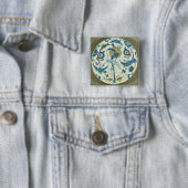 Iznik Teller, der mit einem Pfau gemalt wurde, Button (Beispiel)