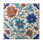 Iznik Türkisch Ottoman Blauer Blau & Rote Blume Fliese (Vorderseite)