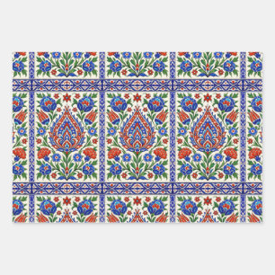Iznik - Türkisches osmanisches Muster mit Blumen T Geschenkpapier Set