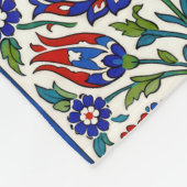 Iznik - Turkish Ottoman pattern with flowers tulip Fleecedecke (Ecke)