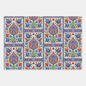 Iznik - Turkish Ottoman pattern with flowers tulip Geschenkpapier Set (Vorderseite 3)