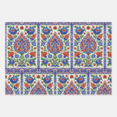 Iznik - Turkish Ottoman pattern with flowers tulip Geschenkpapier Set (Vorderseite 2)