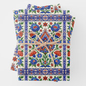 Iznik - Turkish Ottoman pattern with flowers tulip Geschenkpapier Set (Beispiel)