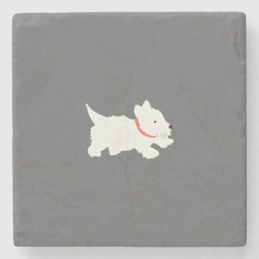 Izzie der Westie Steinuntersetzer (Vorderseite)