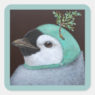 Izzy die Pinguinkleber Quadratischer Aufkleber