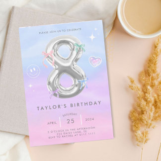 J2K Niedlich 8. Geburtstag Einladung