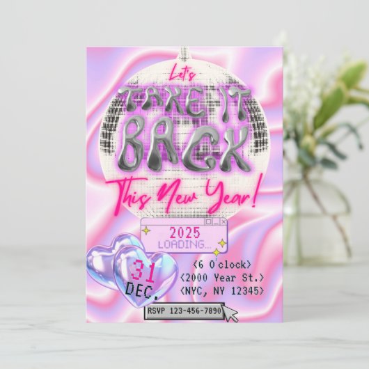 J2K Silvester-Party Einladung (Stehend Vorderseite)