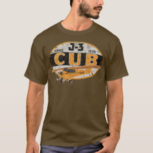 J3 Cub Seit 1938 Klassisches Flugzeug Vintage-Desi T-Shirt