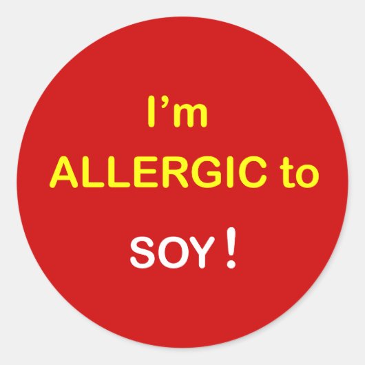 j5 - Ich bin allergisch - SOY. Runder Aufkleber (Vorderseite)
