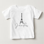 J' adore Paris Eiffel Tower Niedlich White Baby T-shirt (Vorderseite)