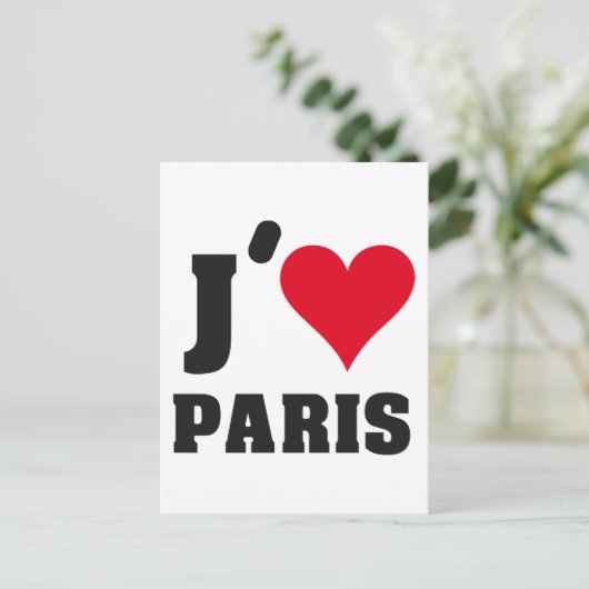 J´AIME PARIS POSTKARTE (Stehend Vorderseite)