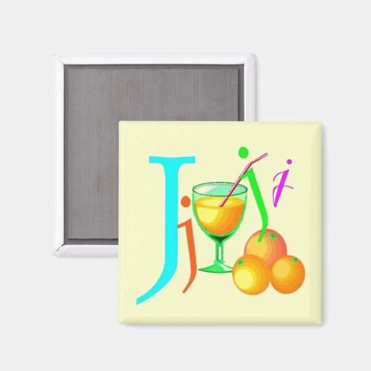 J - Alphabet Magnet (Vorderseite/Rückseite)