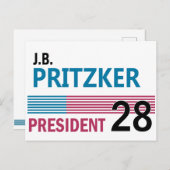 J.B. Pritzker 2028 Postkarte (Vorne/Hinten)