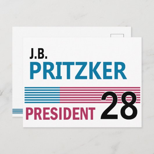 J.B. Pritzker 2028 Postkarte (Vorne/Hinten)