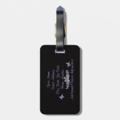 J - Blauer Gepäckanhänger (Rückseite vertikal)