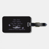 J - Blauer Gepäckanhänger (Rückseite horizontal)