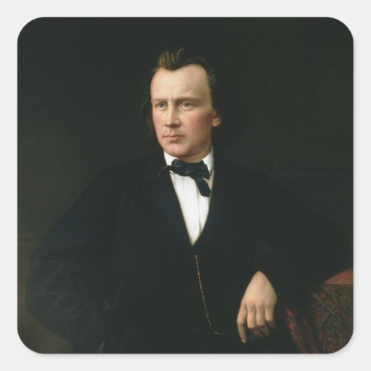 J. Brahms, c. 1860 Quadratischer Aufkleber (Vorderseite)
