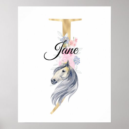 J Buchstabe personalisierter Name Monogramm mit Pf Poster (Vorne)