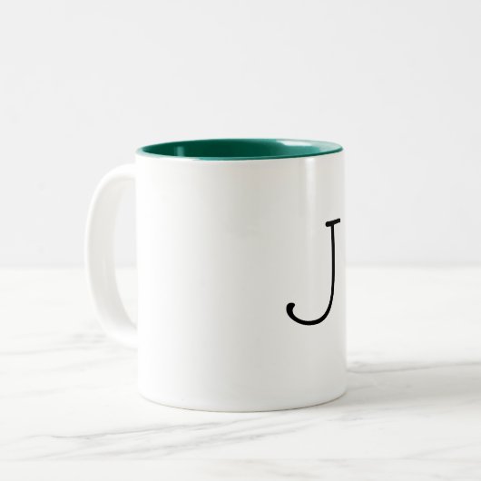 J-Buchstabe-Tasse Zweifarbige Tasse (Vorderseite Links)