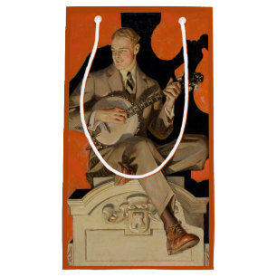 J.C. Leyendecker Banjo-Spieler 1920 Art Deco Kunst Kleine Geschenktüte
